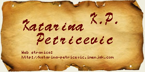 Katarina Petričević vizit kartica